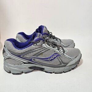Saucony Cohesion 6 Women’s Running Shoes Gray Purple Mesh Sneakers Size 11W
